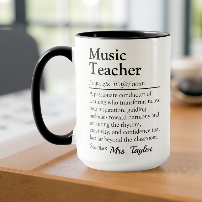 Mug Définition du professeur de musique - Appréciation (Créateur téléchargé)