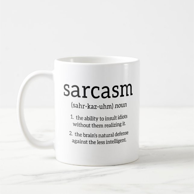 Mug Définition du sarcasme (Gauche)