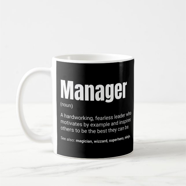 Mug Définition du travail de manager et de patron (Gauche)