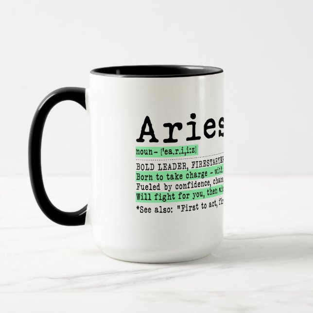 Mug Définition du zodiaque Bélier (Gauche)