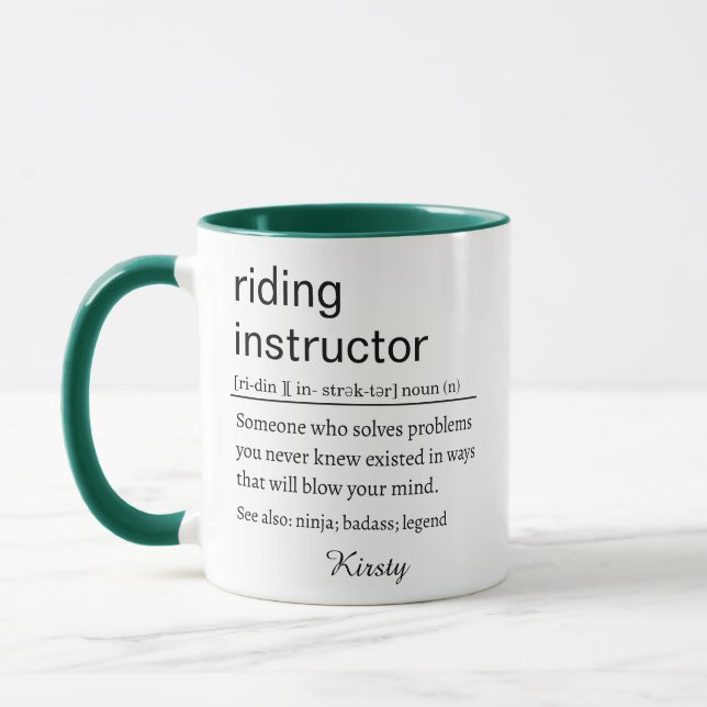 Mug Définition d'un moniteur d'équitation drôle (Gauche)