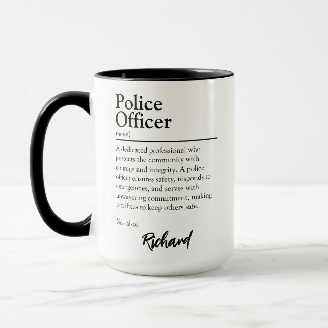 Mug Définition d'un policier personnalisé (Gauche)
