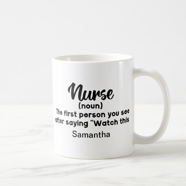 Mug Définition Humoristique personnalisée Infirmière D (Droite)