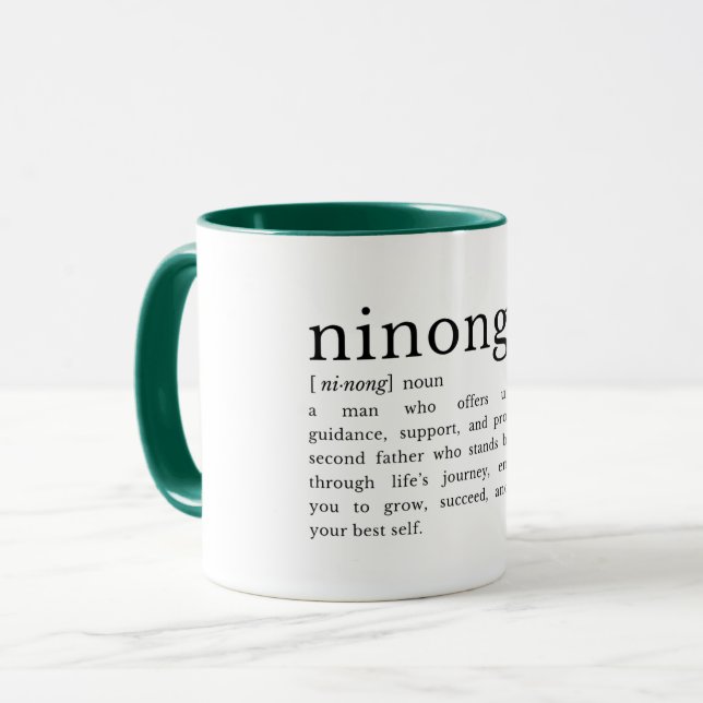 Mug Définition Ninong Philippin, Mug Cadeau Parrai (Devant gauche)