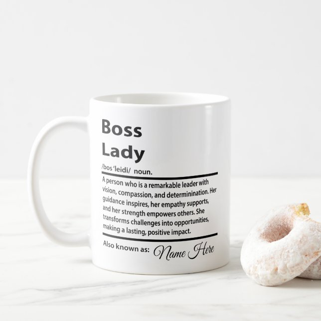 Mug Définition personnalisée de Boss Lady (Avec donut)