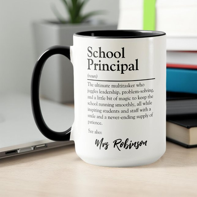 Mug Définition personnalisée de directeur d'école (Créateur téléchargé)
