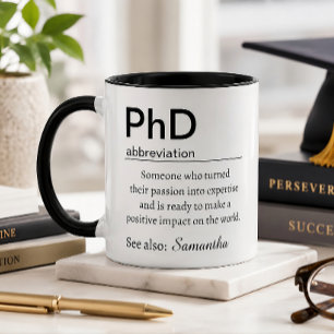 Mug Définition personnalisée de doctorat de troisième 
