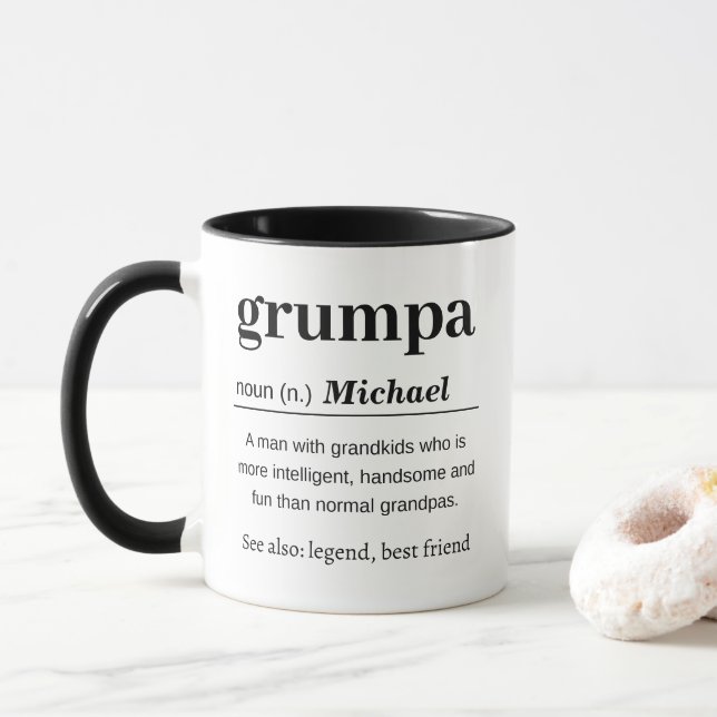 Mug Définition personnalisée de Grumpa (Avec donut)