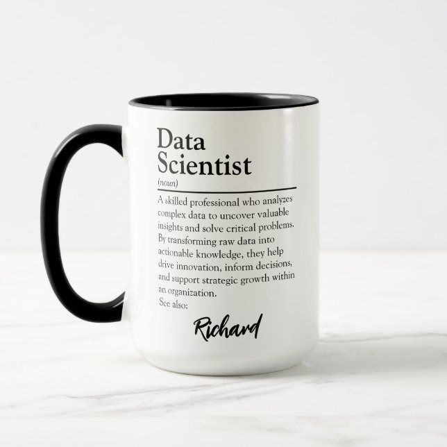 Mug Définition personnalisée de scientifique de donnée (Gauche)