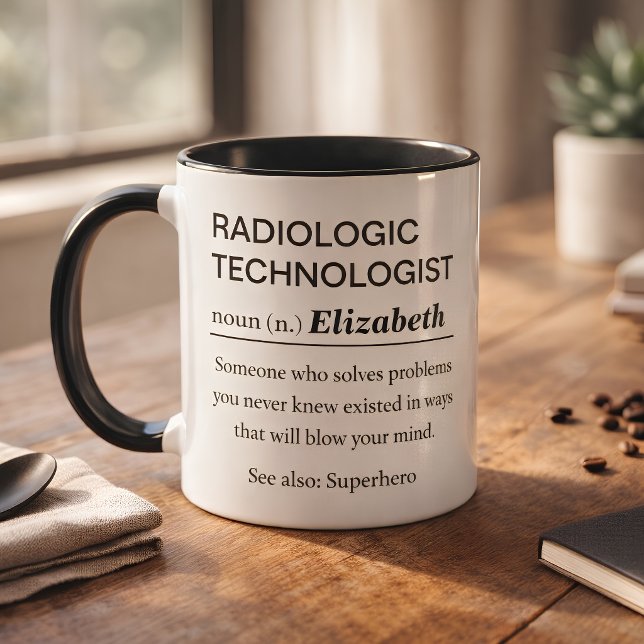 Mug Définition personnalisée de technologue en radiolo (Créateur téléchargé)