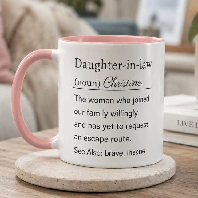 Mug Définition Personnalisée Drôle de Belle-Fille Rose (Créateur téléchargé)