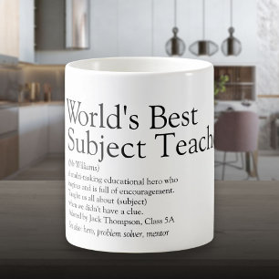 Mug Définition personnalisée du meilleur enseignant du