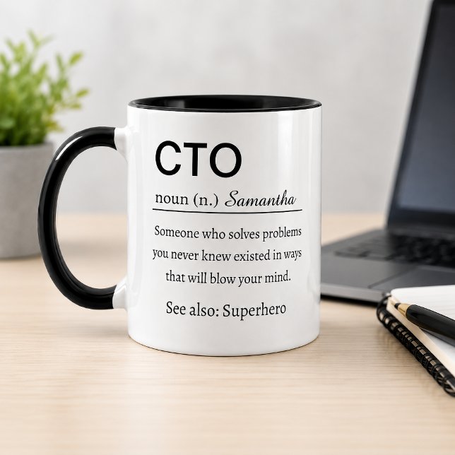 Mug Définition personnalisée et drôle de CTO (Créateur téléchargé)