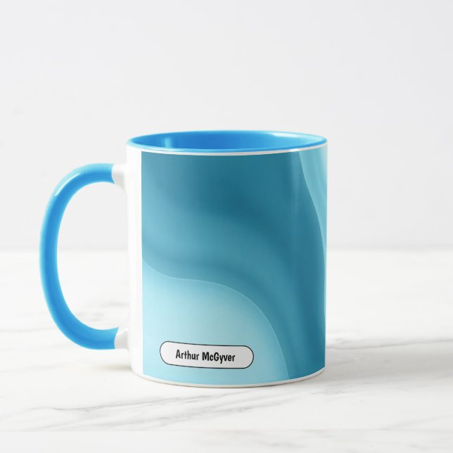 Mug Dégradé Abstrait Lueur Douce Bleu Patine (Gauche)
