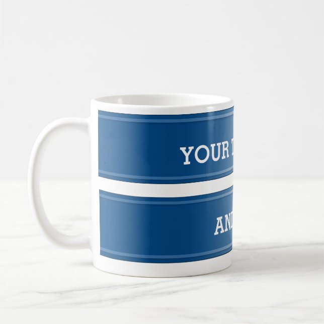 Mug dégradé bleu BANNER + votre texte (Gauche)