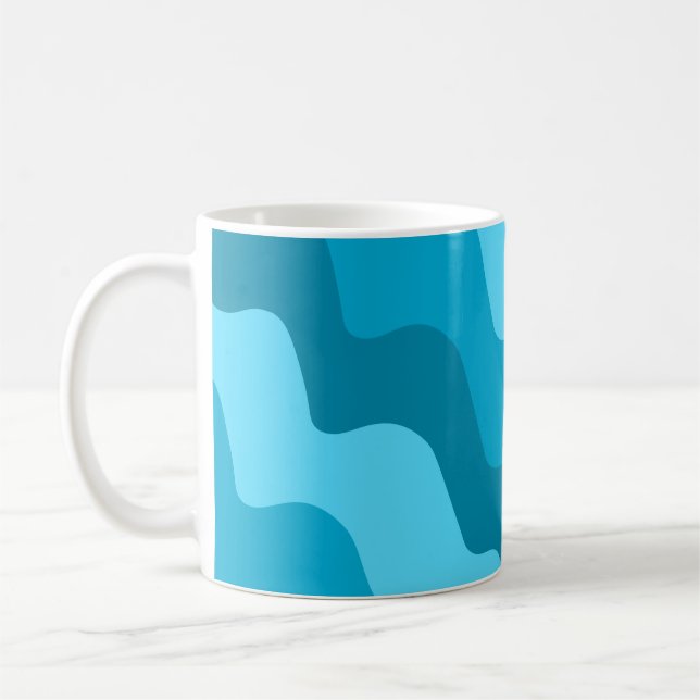 Mug Dégradé bleu ondulé des vagues océaniques (Gauche)