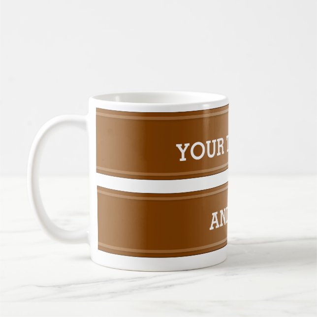 Mug dégradé brun BANNER + votre texte (Gauche)