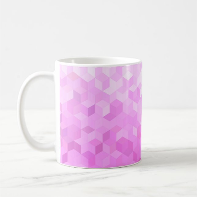 Mug Dégradé de cube girly abstrait moderne fuchsia ros (Gauche)