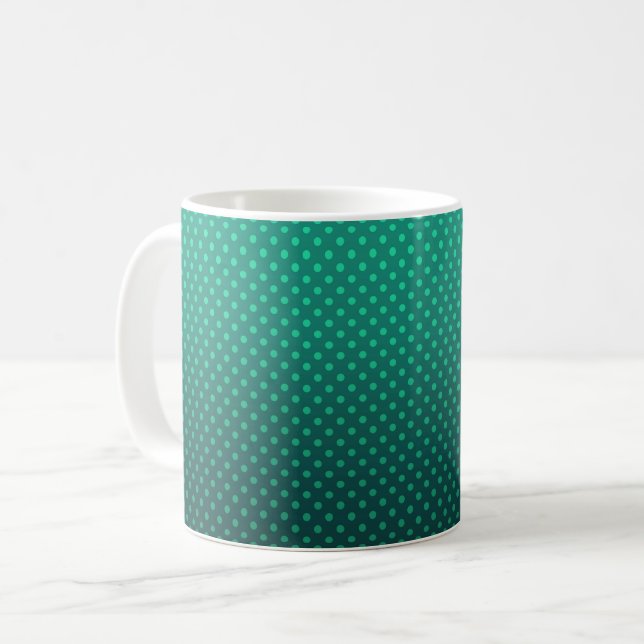 Mug Dégradé de points verts et noirs couleurs foncées  (Devant gauche)
