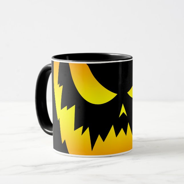 Mug Dégradé du visage du Citrouille Jack-o'-lantern (Devant gauche)