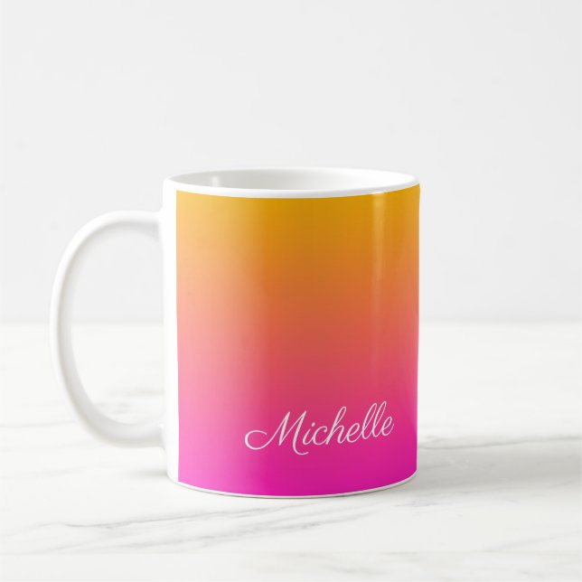 Mug dégradé jaune et rose ombre (Gauche)