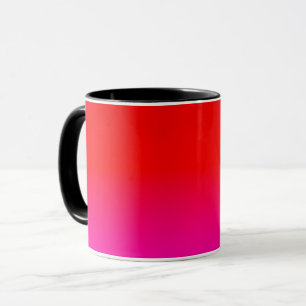 Mug dégradé noir rose, écarlate, rouge, rose