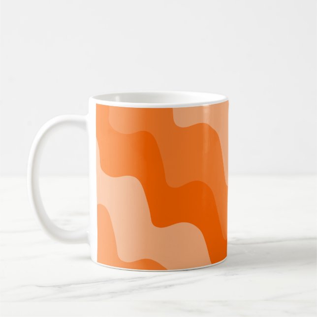 Mug dégradé orange ondulé des vagues océaniques (Gauche)