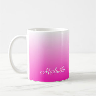 Mug dégradé personnalisé à deux tons foncé rose chaud