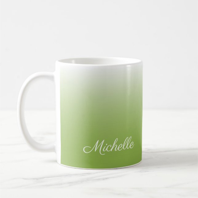 Mug dégradé personnalisé vert vert foncé (Gauche)