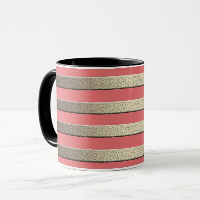 Mug Dégradé rayé à rayures cora à paillettes dorées (Devant gauche)
