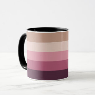 Mug Dégradé rose neutre harmonieux à rayures horizonta