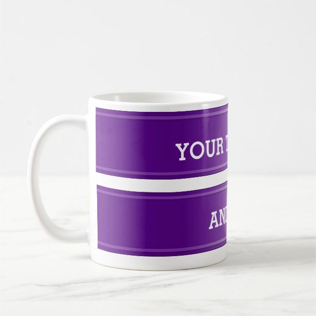 Mug dégradé violet BANNER + votre texte (Gauche)