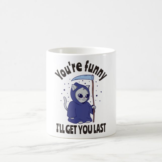 Mug Déguisement de chat de la Faucheuse drôle pour Hal (Centre)