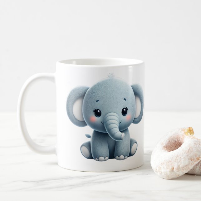 Mug d'éléphant doux (Avec donut)