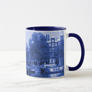 Mug Delft-Bleu-Regard de paysage urbain d'Amsterdam