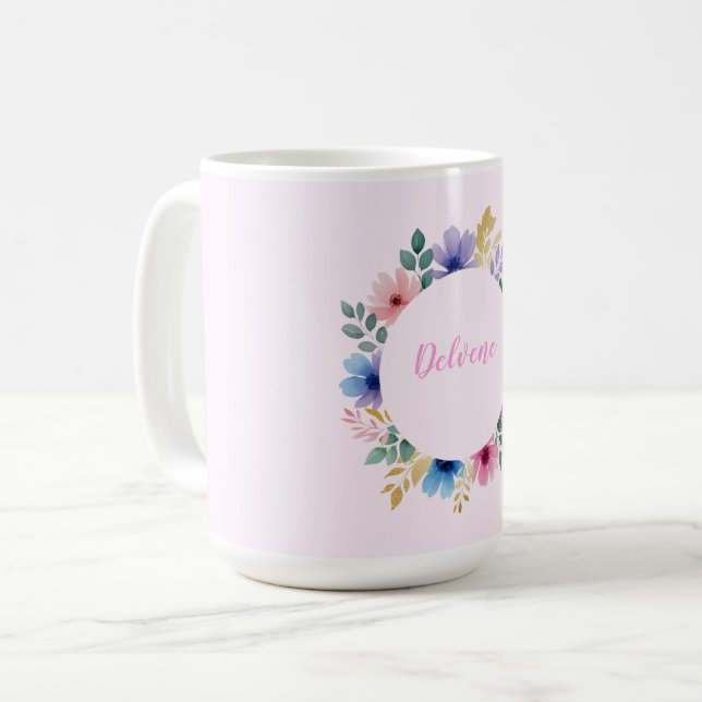 Mug Délicate couronne florale (Devant gauche)