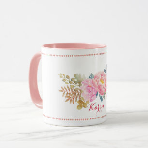 Mug Délicatesse de l'aquarelle et de la moisissure flo