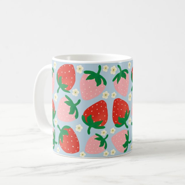 Mug Délices Sucrés de Fruits Pastel Bleu (Devant gauche)