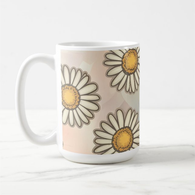 Mug Délicieux Motif Daisy sur Pastel Arrière - plan (Gauche)