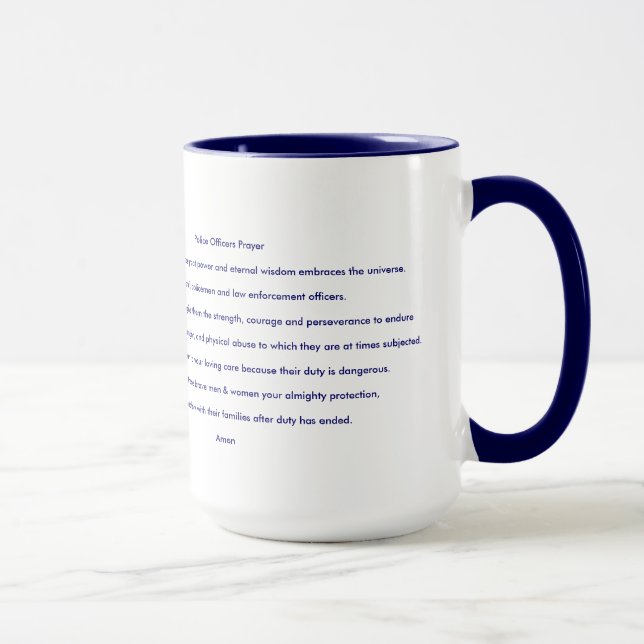 Mug Délivrance inspirée de foi de prière de policier (Droite)