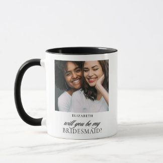 Mug Demande de témoin de mariage minimaliste en photo