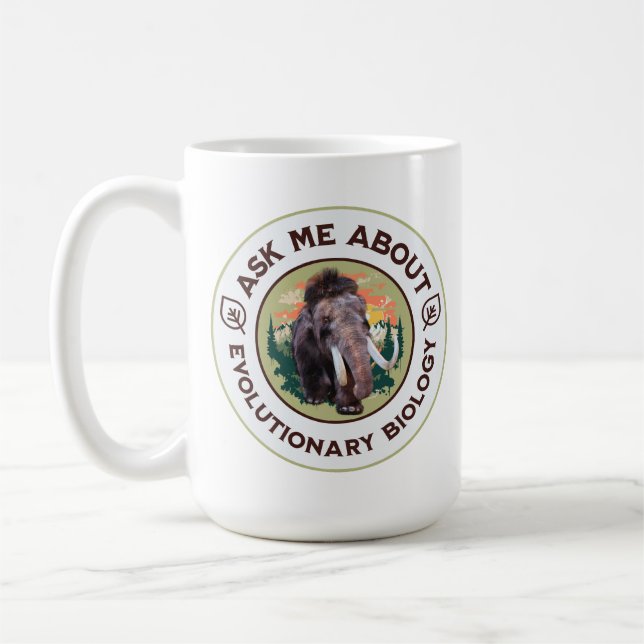 Mug Demandez-moi à propos de la biologie évolutionnair (Gauche)