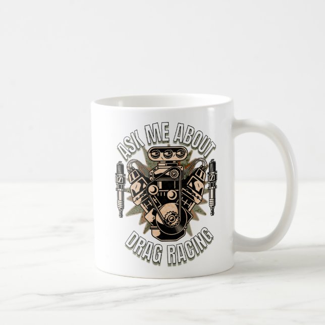 Mug Demandez-moi de parler de course de dragsters Funn (Droite)