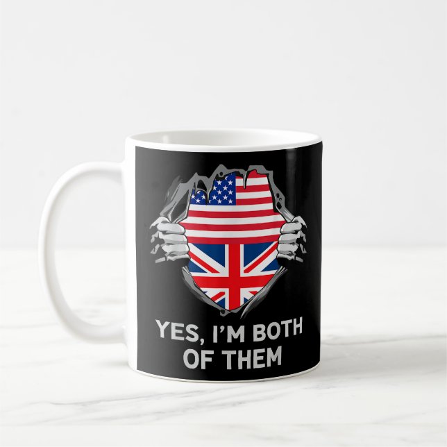 Mug Demi-Américain Moitié Anglais USA Angleterre Drape (Gauche)