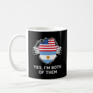 Mug Demi-Américain moitié Argentine Usa Argentine Drap