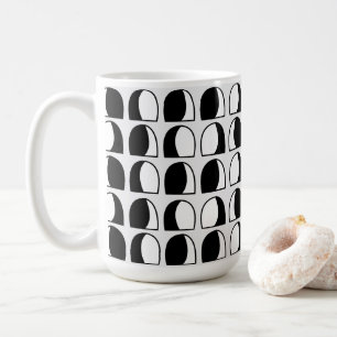 Mug Demi-cercle géométrique noir et blanc 