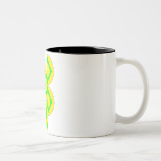 Mug demi-cercles triangles vert jaune