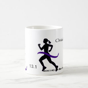 Mug Demi de ruban de pourpre du marathon des femmes