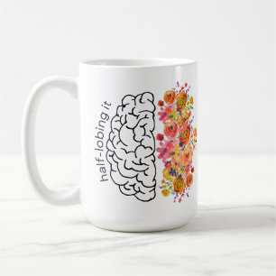 Mug Demi-Lobing It (Pun Cerveau & Florales Aquarellées