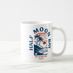 Mug Demi Lune Y Californie Rétro Surfeur Plage Vintage